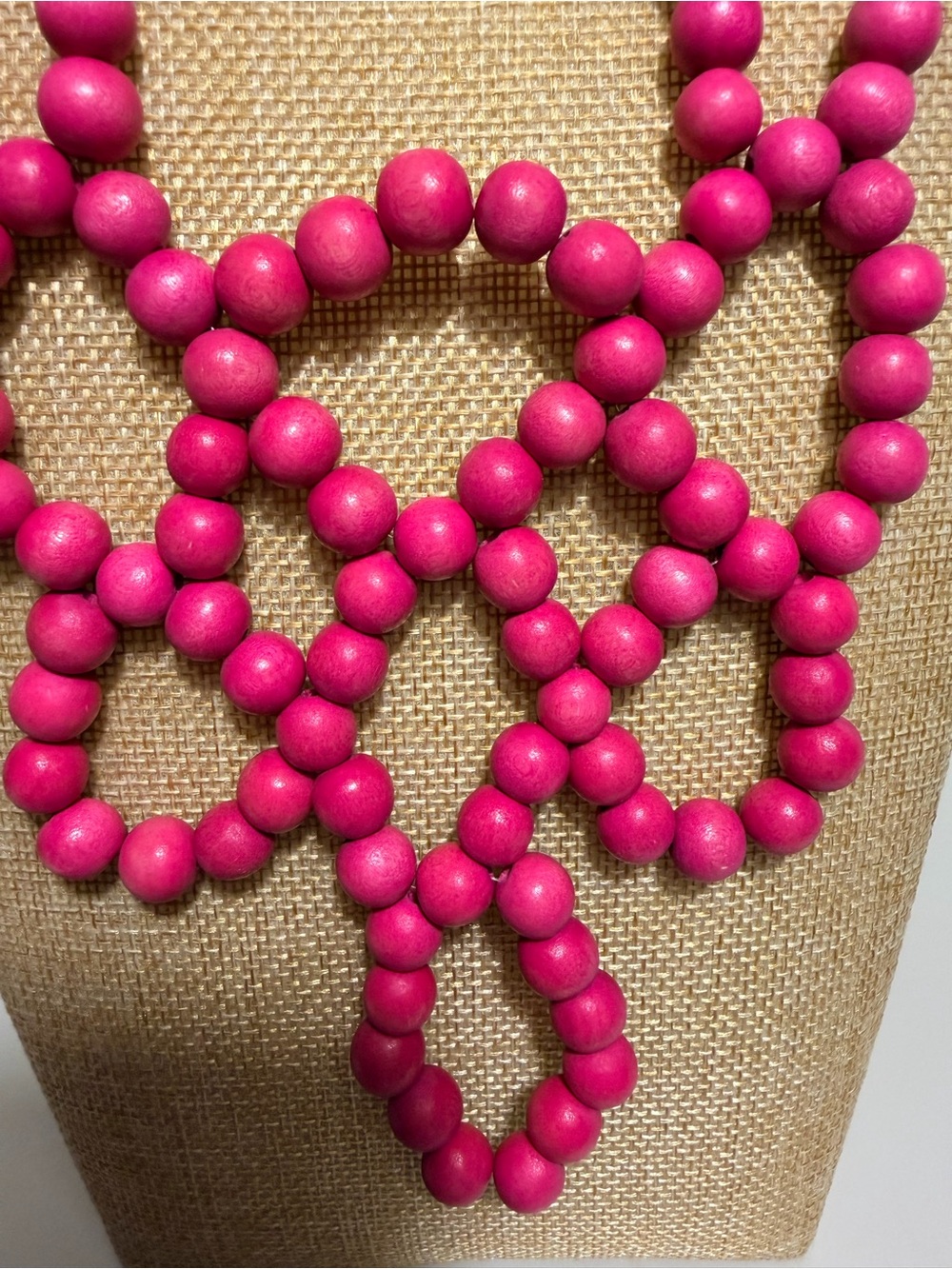 Bold Pink Beaded Necklace - Picture 5 of 7